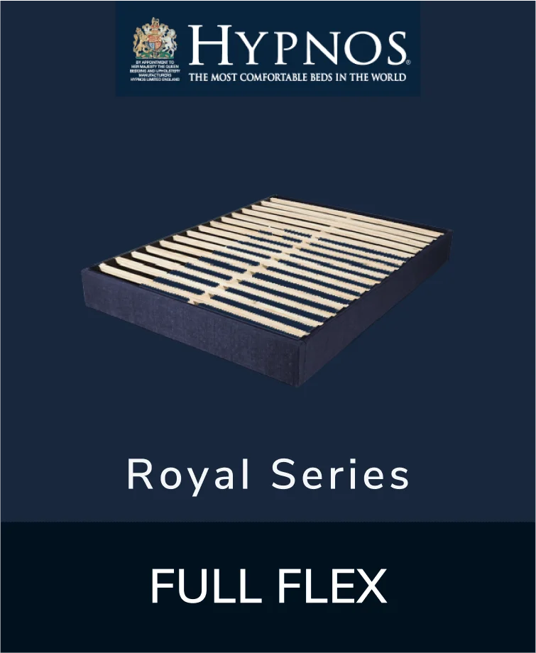 Upholstered Hypnos Royal Series Full-Flex box spring with a brown fabric finish